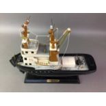 WOODEN MODEL OF A TUG BOAT 20TH CENTURY