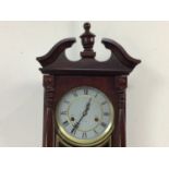 MAHOGANY WALL HANGING CLOCK 20TH CENTURY