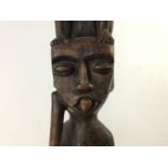 TALL AFRICAN CARVED WOOD TOTEM STYLE CARVING