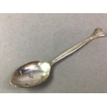 MILLENIUM SILVER SPOON, WITH A COLLECTION OF COSTUME JEWELLERY