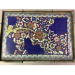 CLOISONNE ENAMEL OBLONG TRAY AND OTHERS