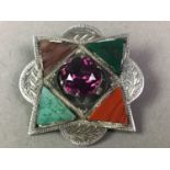 SCOTTISH SILVER AND AGATE BROOCH
