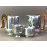 PICQUOT WARE PART TEA AND COFFEE SET AND SILVER PLATED WARE