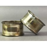 PAIR OF ELIZABETH II SILVER NAPKIN RINGS