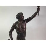 BRONZED FIGURAL TABLE LAMP