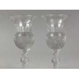 PAIR OF EDINBURGH CRYSTAL THISTLE GLASSES AND OTHER CRYSTAL AND GLASSWARE