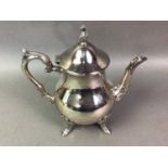 SILVER PLATED TEA AND COFFEE SERVICE WITH OTHER PLATED WARE