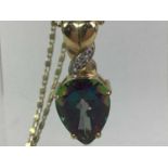 NINE CARAT GOLD MYSTIC TOPAZ PENDANT