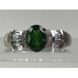 COLLECTION OF CHROME DIOPSIDE RINGS