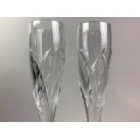 GROUP OF SIX WATERFORD CRYSTAL CHAMPAGNE GLASSES