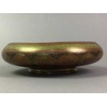 CIRCULAR BRASS BOWL ALONG WITH OTHER ITEMS