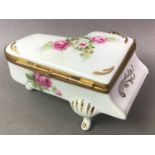 COLLECTION OF LIMOGES TRINKET BOXES AND A JAPANESE DISH