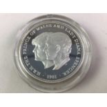 SIX CROWN SIZE COMMEMORATIVE SILVER PROOF COINS