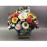 THOMAS KINKADE FLOWER BOUQUET WITH OTHER ITEMS