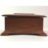 MAHOGANY CASKET ALONG WITH TWO TRAYS