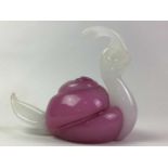 GLASS MODEL OF A SNAIL ALONG WITH OTHER ITEMS