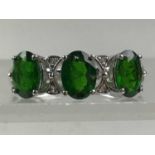 COLLECTION OF CHROME DIOPSIDE RINGS