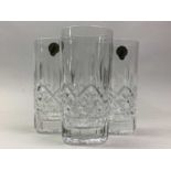 SET OF FOUR WATERFORD CRYSTAL TUMBLERS LISMORE PATTERN
