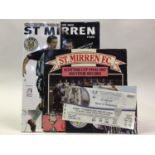 ST MIRREN FOOTBALL CLUB, EPHEMERA, PENNANTS AND A VINYL RECORD,