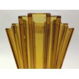 ART DECO AMBER GLASS VASE AND OTHER GLASS WARE