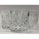 SET OF FOUR WATERFORD CTYSTAL TUMBLERS LISMORE PATTERN