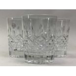 SET OF FOUR WATERFORD CRYSTAL TUMBLERS LISMORE PATTERN