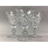 GROUP OF WATERFORD CRYSTAL GLASS WARE LISMORE PATTERN