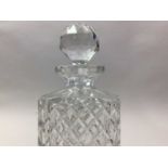 PAIR OF CRYSTAL DECANTERS AND OTHERS