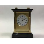 ROGERS OF HENLEY BRASS BLACK SLATE CARRIAGE CLOCK