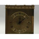 ELECTRIC BRASS MANTEL CLOCK AND TWO FURTHER BRASS MANTEL CLOCKS