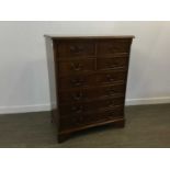 MAHOGANY REPRODUCTION CHEST OF DRAWERS,