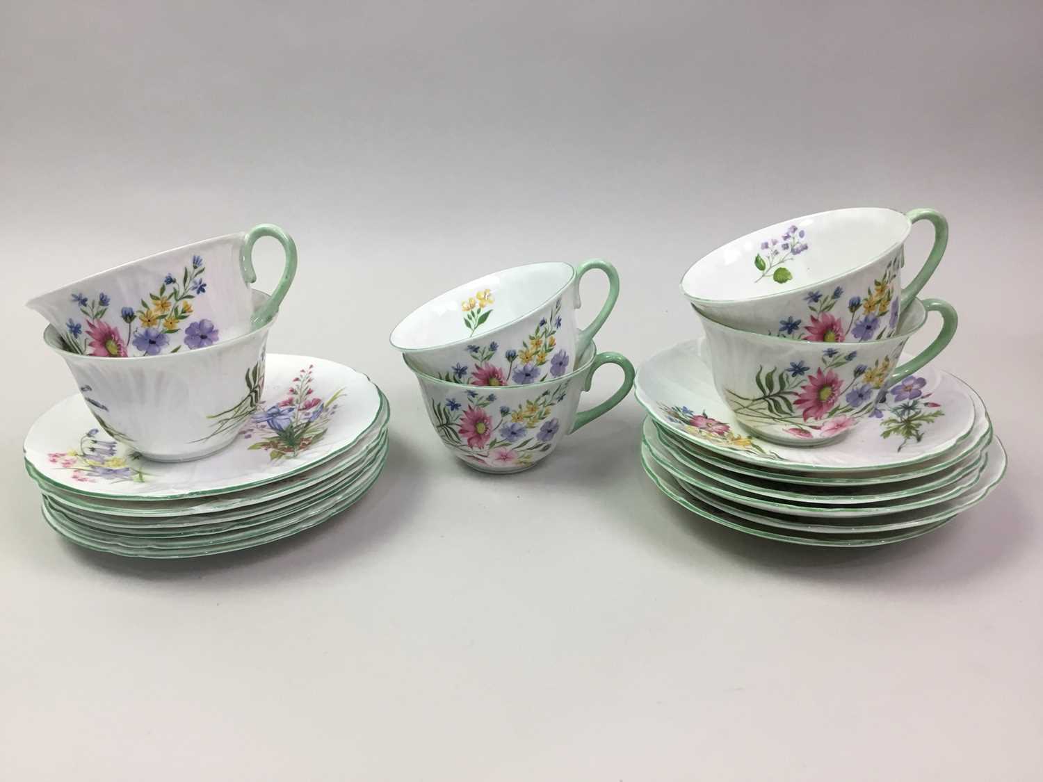 SHELLEY TEA SERVICE, WILD FLOWERS PATTERN - Image 2 of 2