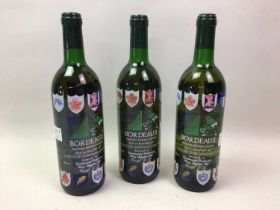 THREE BOTTLES OF RUGBY WORLD CUP 1991 WHITE BORDEAUX, FRENCH-BORDEAUX