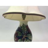 MOORCROFT TABLE LAMP AND VASE