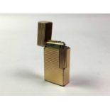 GOLD PLATED FLAMINAIRE LIGHTER, ALONG WITH A VOLTMETER