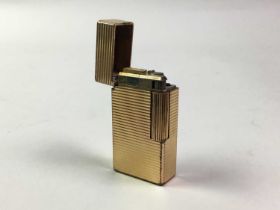 GOLD PLATED FLAMINAIRE LIGHTER, ALONG WITH A VOLTMETER