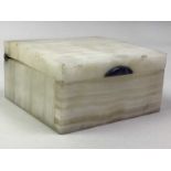 ART DECO SILVER MOUNTED ALABASTER CIGARETTE CASKET, AND FURTHER ITEMS