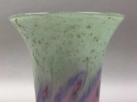 SCOTTISH GLASS VASE, ALONG WITH OTHER GLASS WARE