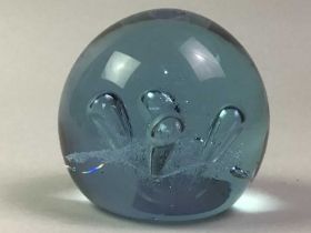GROUP OF GLASS PAPERWEIGHTS,