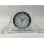 WATERFORD CRYSTAL MANTEL CLOCK, AND OTHER GLASS WARE