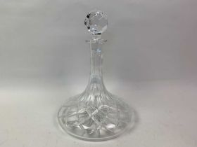 CRYSTAL SHIPS DECANTER, ALONG WITH OTHER GLASSWARE