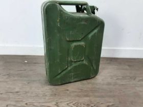 VINTAGE JERRY CAN, AND A PAIR OF AXLE STANDS