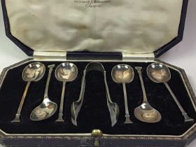 COLLECTION OF SILVER AND PLATED CUTLERY,