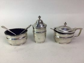 SILVER CRUET SET, AND FURTHER SMALL SILVER