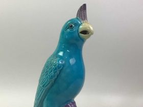 CHINESE TURQUOISE MODEL OF A COCKATOO, AND OTHER ITEMS