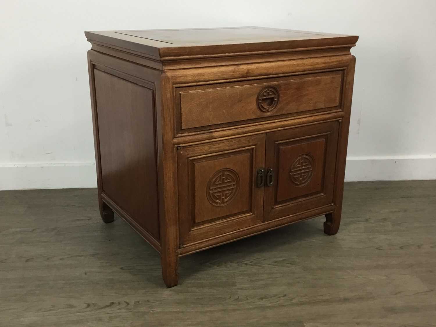 PAIR OF CHINESE HARDWOOD CUPBOARD CHESTS, - Image 2 of 2