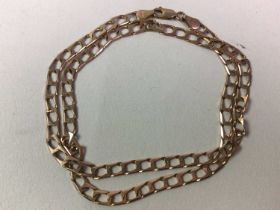 NINE CARAT GOLD NECKCHAIN, AND PARTS OF TWO BRACELETS