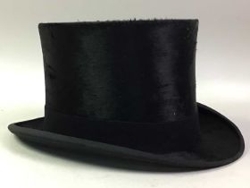 SILK TOP HAT, ALONG WITH A BOX BROWNIE CAMERA