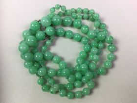 JADE NECKLACE AND OTHER JEWELLERY,