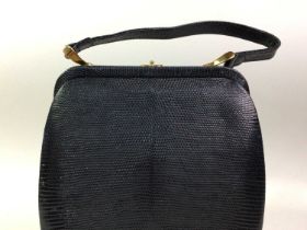 LIZARD SKIN HANDBAG, AND A VINTAGE PURSE AND BAG